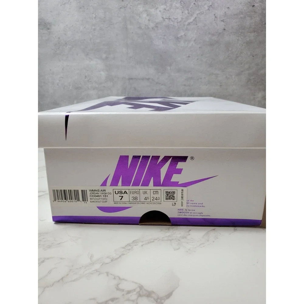 Nike Air Jordan 1 Retro High OG Court Purple Size 7 Women's  5.5 Men's